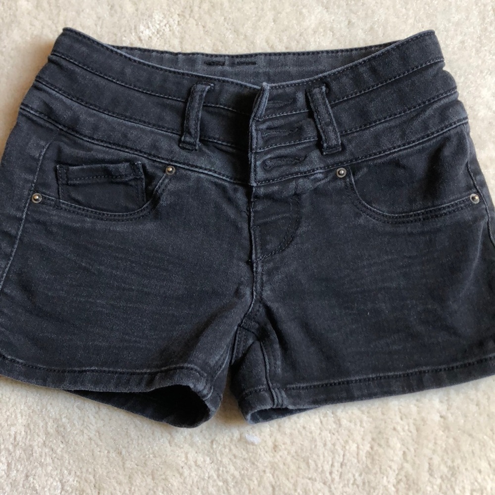 Black jean shorts